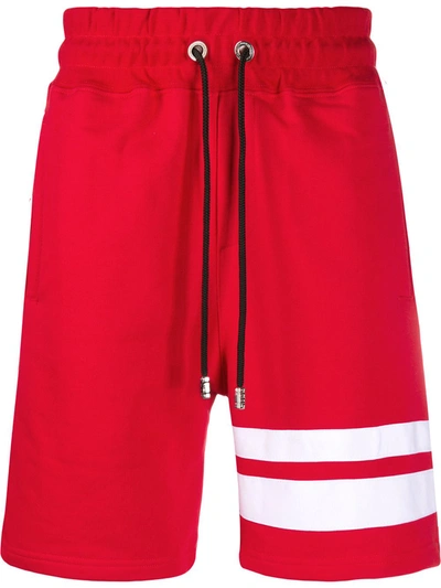 Gcds Contrasting Stripe Shorts In Red