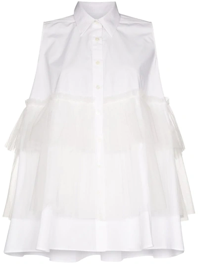 Viktor & Rolf Tiered Ruffled Shirt In White