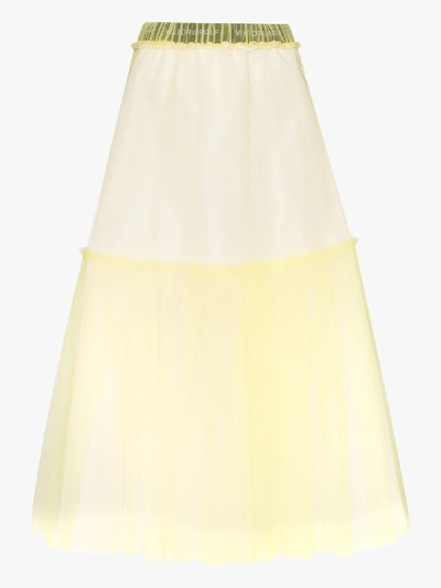 Viktor & Rolf Summer Dreaming Ruffled Midi Skirt In Yellow