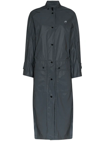 Marine Serre Reflective Print Nylon A-line Raincoat In Black