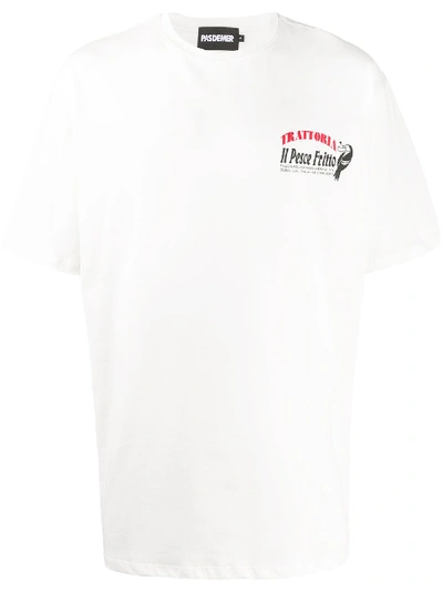Pas De Mer Logo Print T-shirt In White