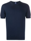 Fedeli Plain Crew Neck T-shirt In Blue