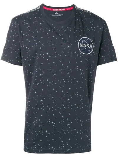 Alpha Industries Nasa Star Print T-shirt In Blue
