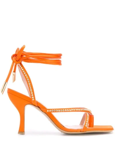 Gia Couture Hayley Open-toe Sandals In Orange
