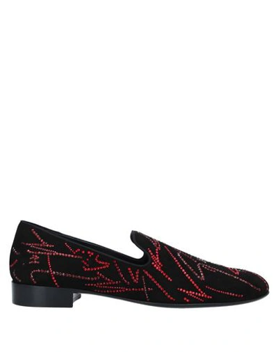 Giuseppe Zanotti Crystal Embellished Suede Loafers In Black