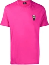 Karl Lagerfeld Logo-patch Crew Neck T-shirt In Pink