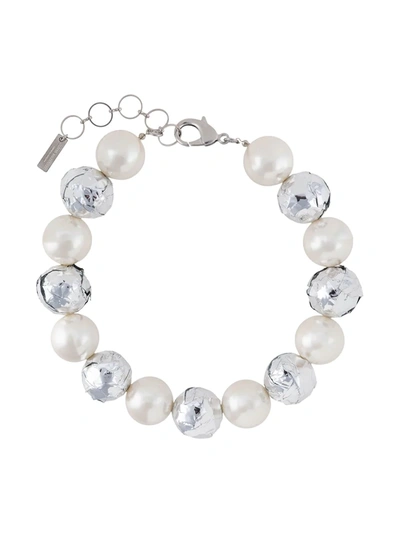 Junya Watanabe Chunky Bead Necklace In Silver