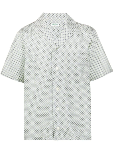 Kenzo Tiger Print Short-sleeve Shirt In Green