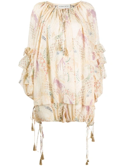 Etro Ruffle Trim Paisley Print Playsuit In Neutrals