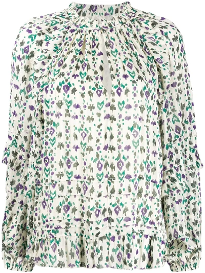 Isabel Marant Étoile Fidaje Geometric Print Blouse In White