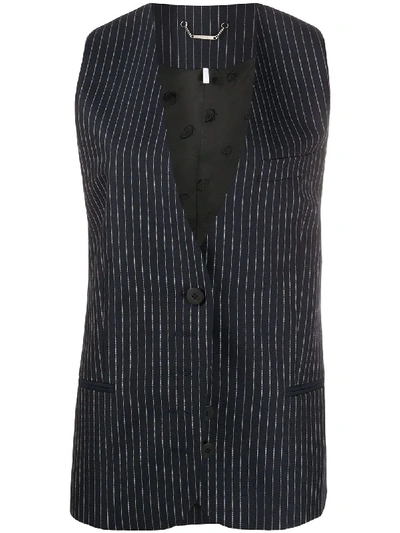 Chloé Pinstriped Tailored Waistcoat In Blue