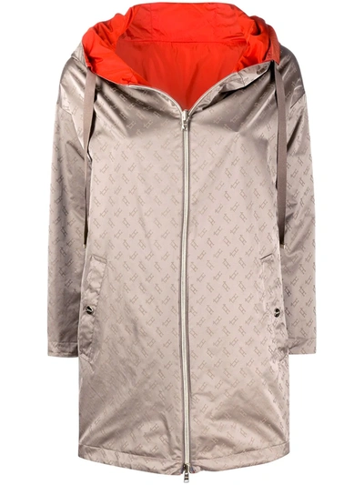 Herno Logo Print Reversible Jacket In Brown