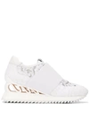 Le Silla Embellished Lace Detail Sneakers In White