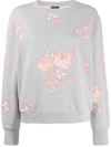 Giambattista Valli Floral-embroidered Sweatshirt In Grey
