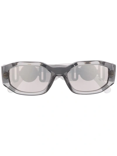 Versace Logo Plaque Sunglasses In Grey