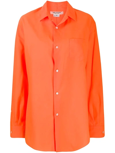 Junya Watanabe Long-line Button-up Shirt In Orange