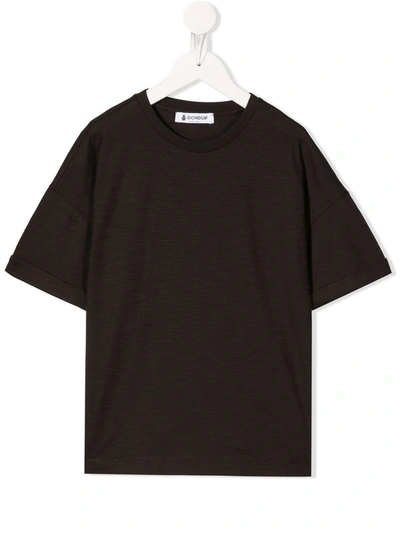 Dondup Kids' Crew Neck Boxy Fit T-shirt In Black