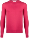 Ballantyne Crew Neck Jumper In Pink