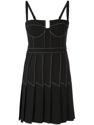 Dion Lee Column Pleat Mini Dress In Black