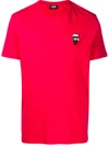 Karl Lagerfeld Logo-patch Crew Neck T-shirt In Red