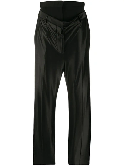 Burberry Double-waist Trousers In Black