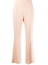 Marco De Vincenzo Pleated Flared Trousers In Pink