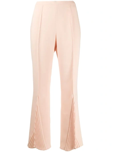 Marco De Vincenzo Pleated Flared Trousers In Pink