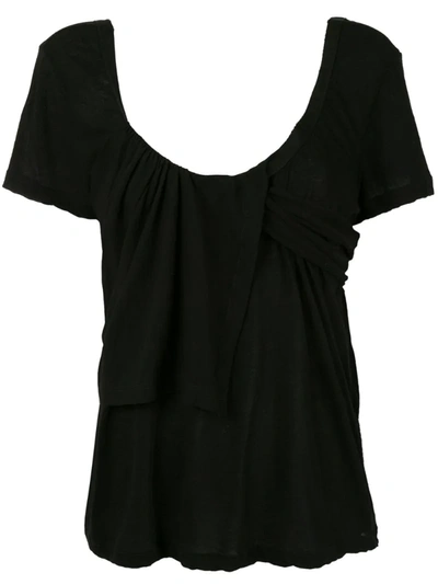 Ben Taverniti Unravel Project Panelled Scoop Neck T-shirt In Black