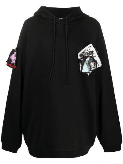 Raf Simons Patch-embellished Oversized Hoodie In Black