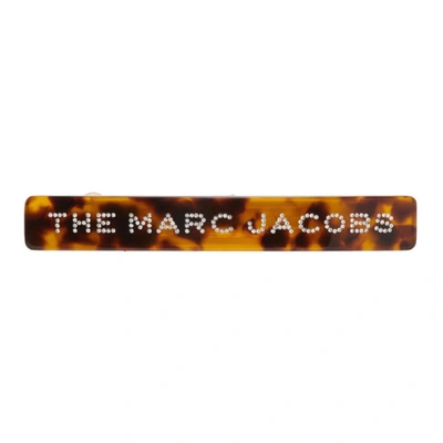 Marc Jacobs Crystal-embellished Tortoiseshell Hair Clip In Brown