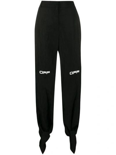 Off-white Black Nylon Bow Lounge Pants