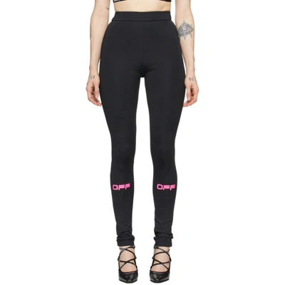 Off-white Black And Pink Off Active Leggings In Black/fuchs