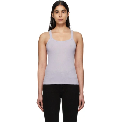 Re/done Ribbed Scoop-neck Fitted Tank In Lilac