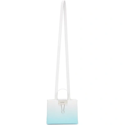 Off-white White And Blue Gradient Baby Box Tote In Light Blue