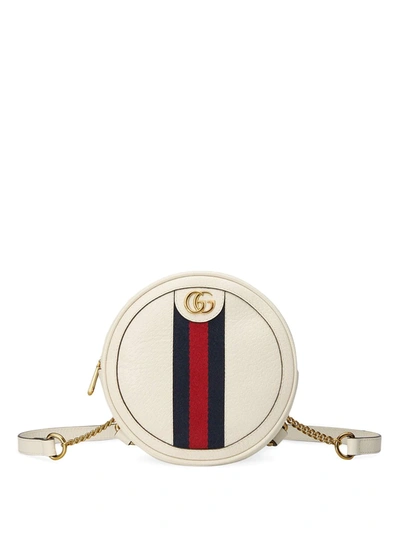 Gucci Ophidia Round Leather Backpack In White