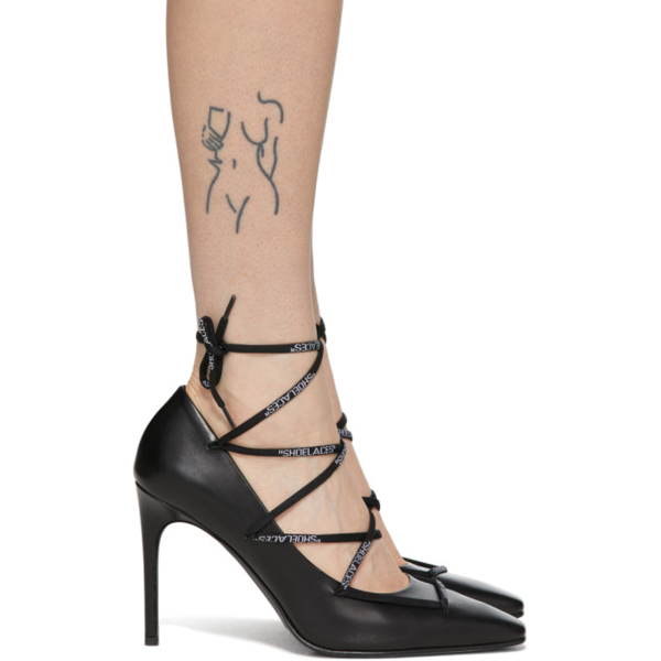 Off-white Leather Pumps Black | ModeSens