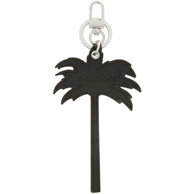 Palm Angels Black Palm Tree Keychain In Black/silve