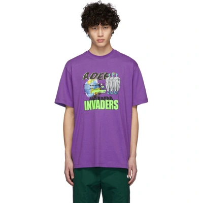 Ader Error 'invaders' T-shirt Mit Rundhalsausschnitt In Purple
