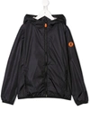 Save The Duck Kids' Hooded Rain Jacket In Black