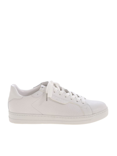 Michael Kors Keating Tumbled Leather Sneakers In White