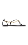 Giuseppe Zanotti Chain-embellished Leather Sandals In Black