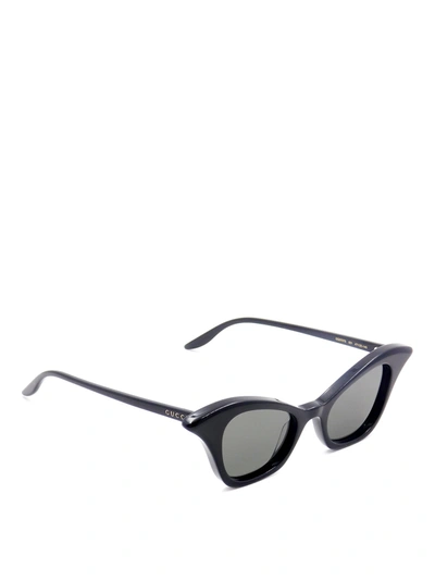 Gucci Golden Lettering Black Cat-eye Sunglasses