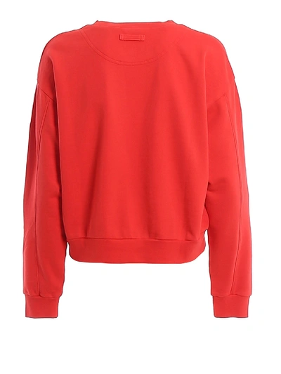 Levi's Logo Embroidery Cotton Over Sweatshirt In Red