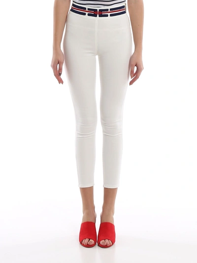 Elisabetta Franchi Embroidered Skinny Jeans In White