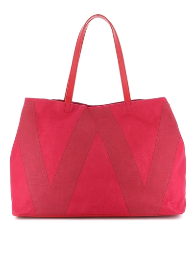 Weekend Max Mara Mania Linen Red Tote Bag