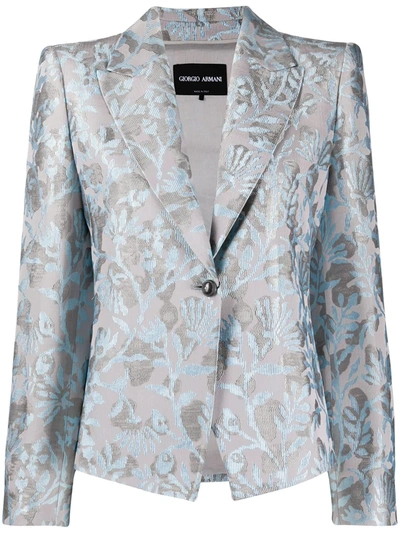 Giorgio Armani Blazer Emporio Armani Jacquard Jacket In Grey