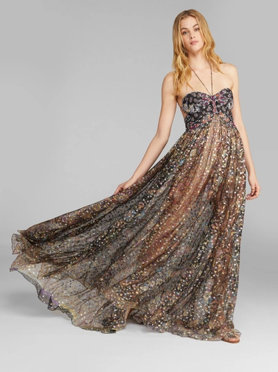 Etro Evening Dress With Lurex Dots In Black