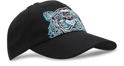 Kenzo Embroidered Tiger Cap In Black