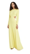 A.l.c Gabriela Cutout Long Sleeve Maxi Dress In Lemon