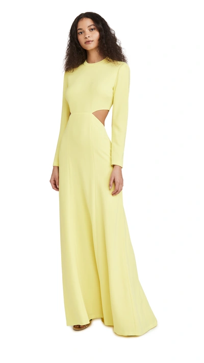 A.l.c Gabriela Cutout Long Sleeve Maxi Dress In Lemon
